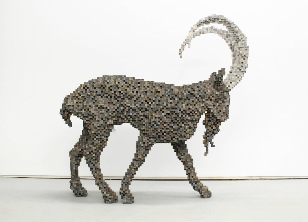 Fading into the Ether
(2018) 49 x 51.5 x 52.5 inches. Plywood, ink, acrylic paint